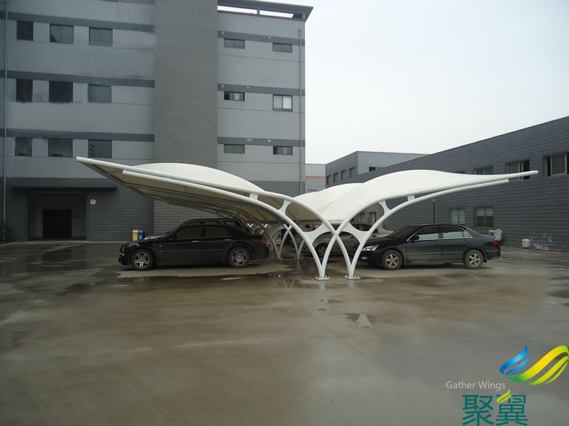 商業(yè)辦公樓汽車膜結(jié)構(gòu)停車棚
