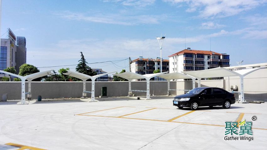 自行車車棚設計_JY20車車棚可充電的停車棚找聚翼