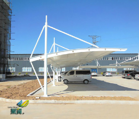 膜結構車棚的膜材設備　