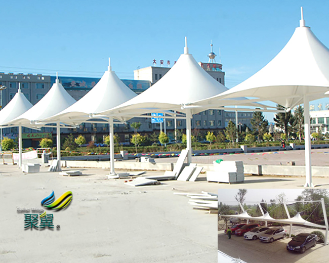 膜結構車棚雨棚訂做烈日下雨不在擔心