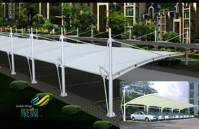 膜結構車棚施工周期短|膜建筑大跨度空間