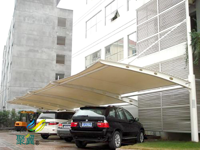 膜結構車棚鋼構件和龍骨連接|膜結構車棚選材