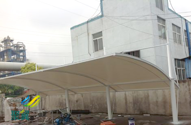  膜結構車棚施工階段工程造|施工記錄