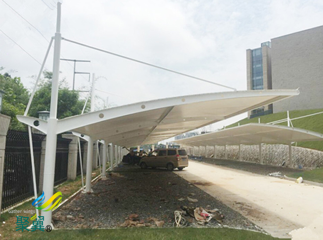  膜結構車棚新型車棚|膜結構車棚綠色交通