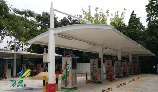 膜結構車棚建筑遮陽|膜結構車棚耐用性強
