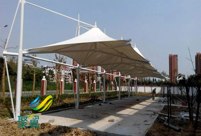 膜結構車棚設計感強|膜結構車棚設計感強