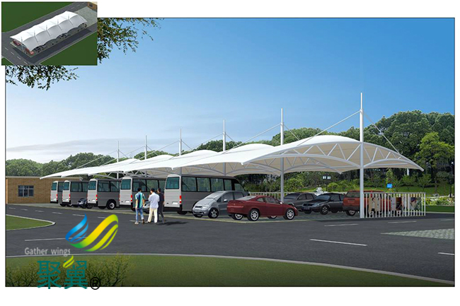 膜結(jié)構(gòu)車棚創(chuàng)造藝術(shù)性|膜結(jié)構(gòu)車棚基地涂層