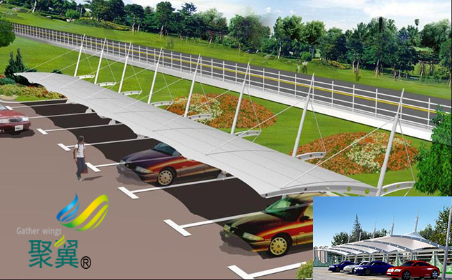 河北省饒陽縣膜結構車棚|膜結構車棚廠家生產制作遮陽防雨