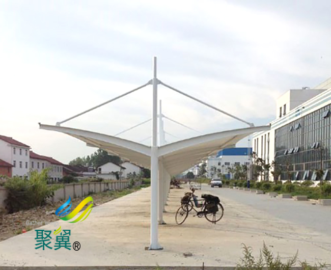 膜結構車棚停車棚鋼膜結構汽車棚應用范圍廣