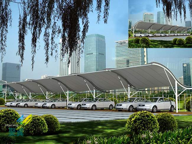 膜結構車棚停車棚廠家直銷|可充電汽車棚包設計