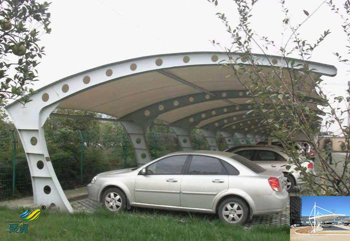 膜結構汽車停車棚設計圖片