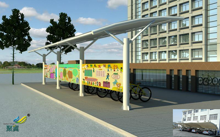 杭州鋼膜結構自行停車棚景觀安裝定制價格工程