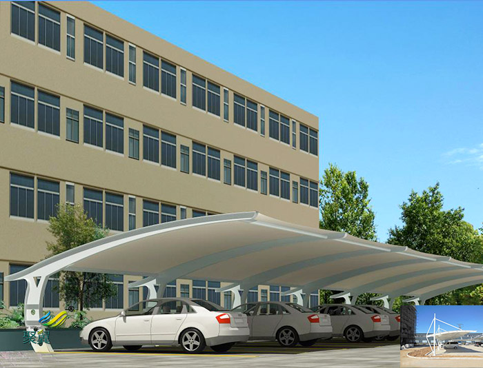 上海鋼膜結構停汽自行車棚景觀安裝公司工程