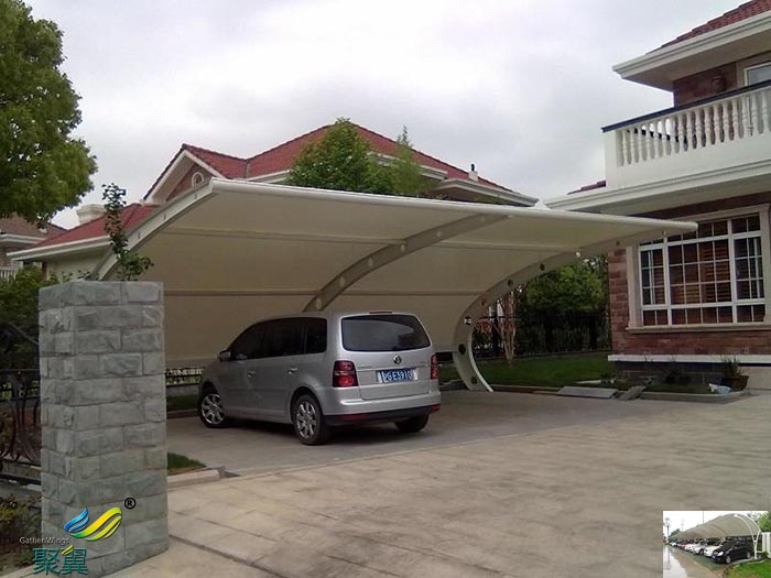 上海鋼膜結構工廠停汽車自行車棚定制廠家工程