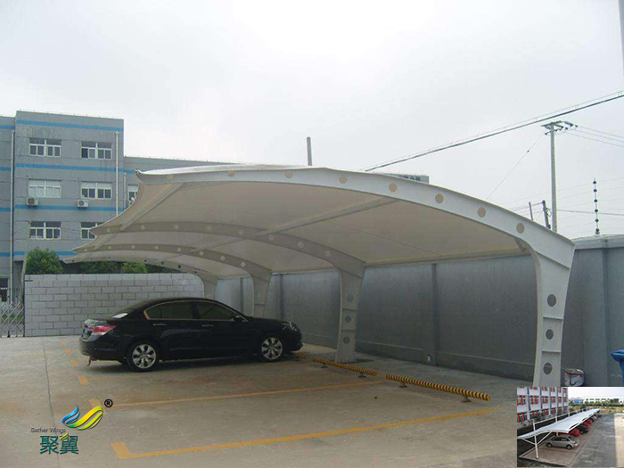 無錫戶外膜結構張拉汽車停充電樁車棚安裝施工方案施工圖