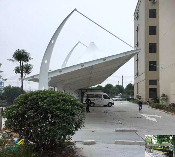 合肥安裝膜結(jié)構(gòu)汽車(chē)停車(chē)棚景觀棚工程圖紙施工方案