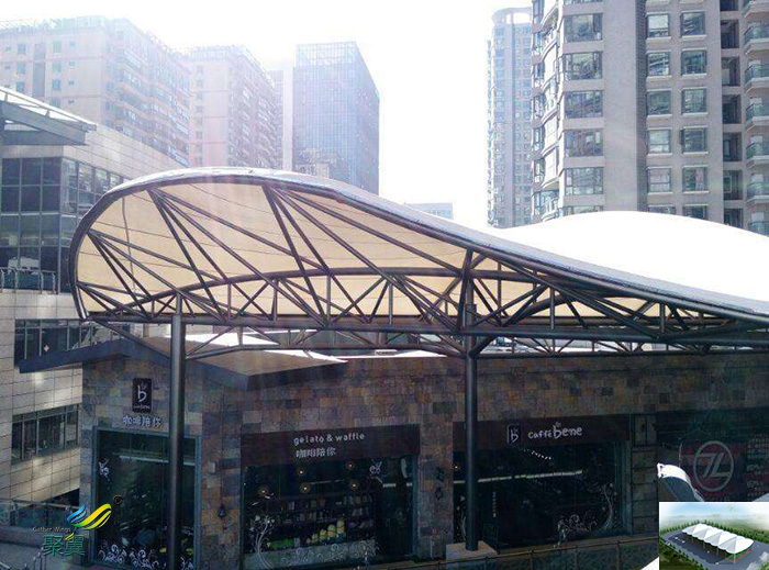 武漢張拉膜結構停汽車車棚景觀定做公司安裝