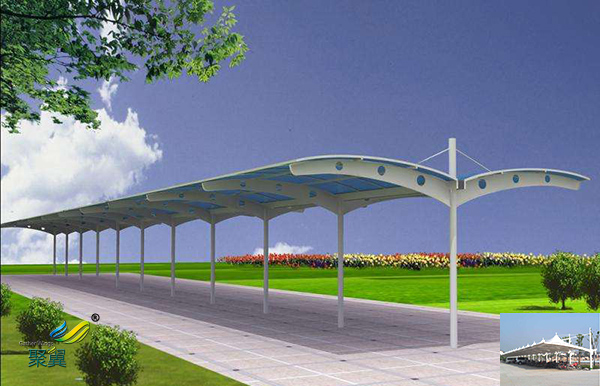 上海鋼膜結構自行車車棚景觀安裝定制工程報價公司