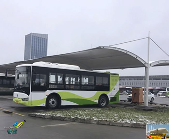 寧波戶外景觀膜結構大巴停車車棚生產廠家圖紙