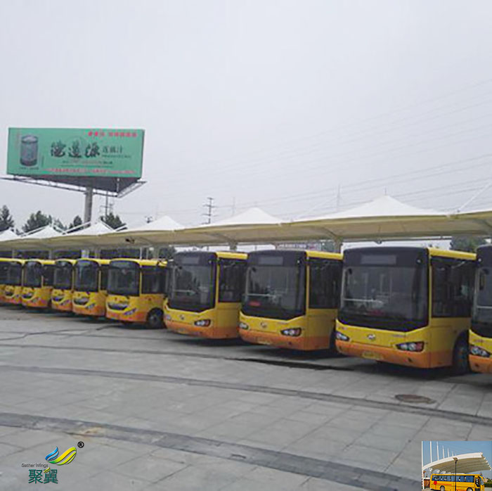 湖南景觀膜結構大巴車電動停車棚廠家加工施工設計