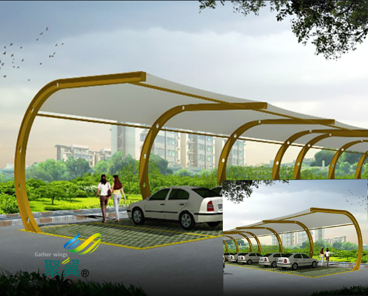 黃山膜結構汽車棚優勢|造價合理|施工周期短