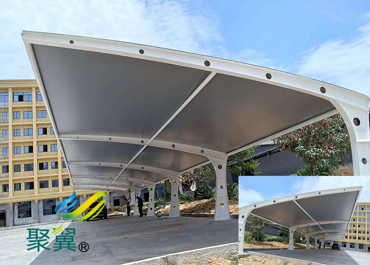 做膜結構車棚貴不貴聚翼品牌車棚多少錢一個平方？