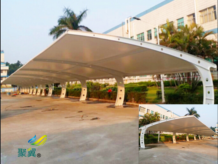 膜結構車棚可充電樁安裝|停車棚使用