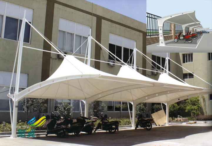  張拉膜結構車棚連接方式|停車棚螺栓連接